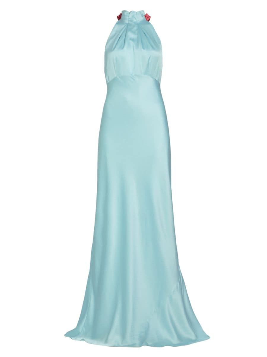 Michelle Silk Halterneck Gown | Saks Fifth Avenue