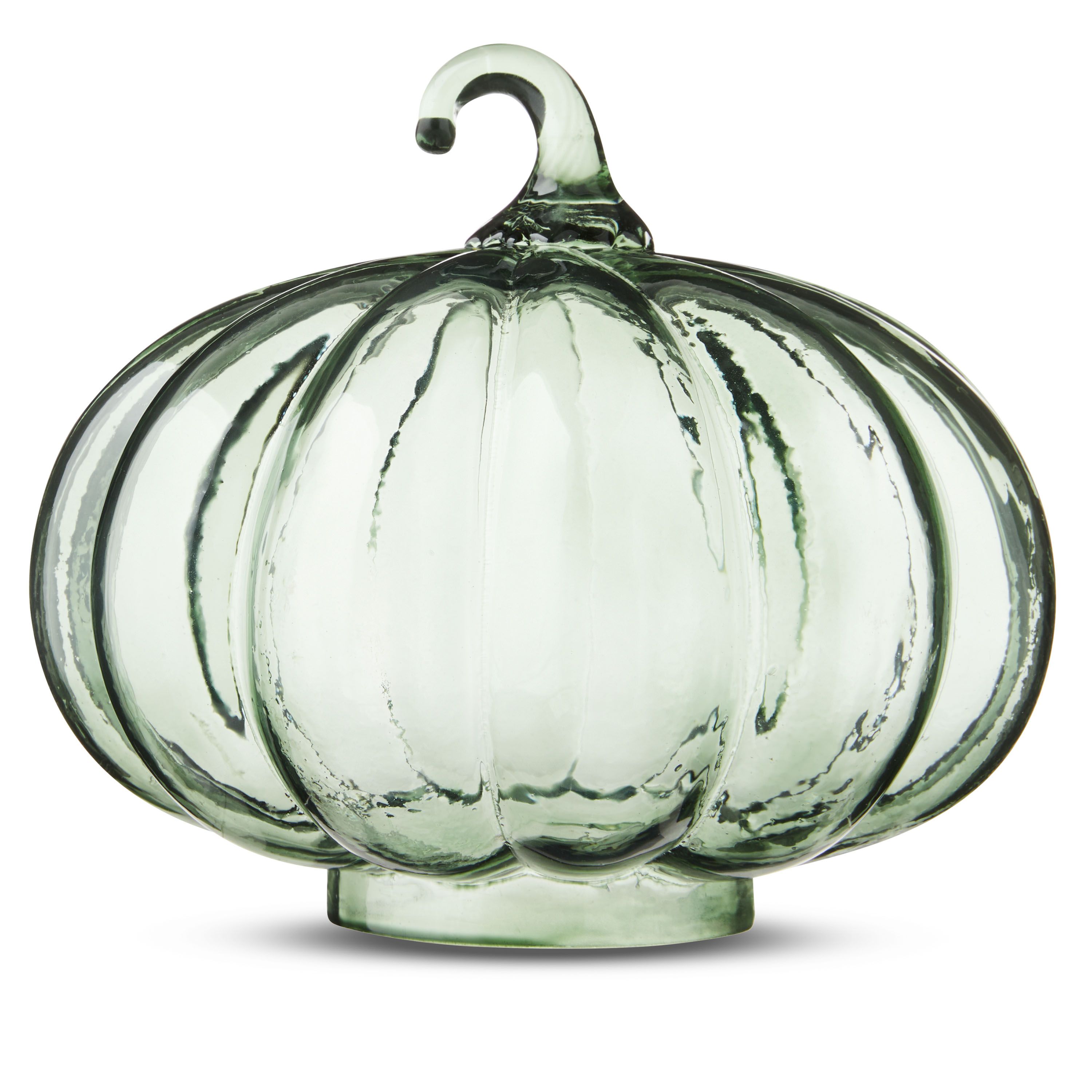 Harvest Green Glass Pumpkin Decoration, 7", by Way To Celebrate - Walmart.com | Walmart (US)