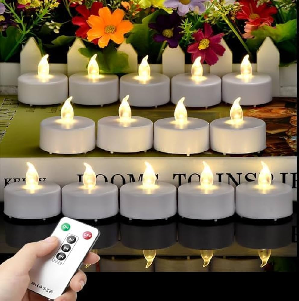 Tea Light Candles with Remote Control,Flickering Flameless LED Candle,Long Lasting 400+Hours,Batt... | Amazon (US)