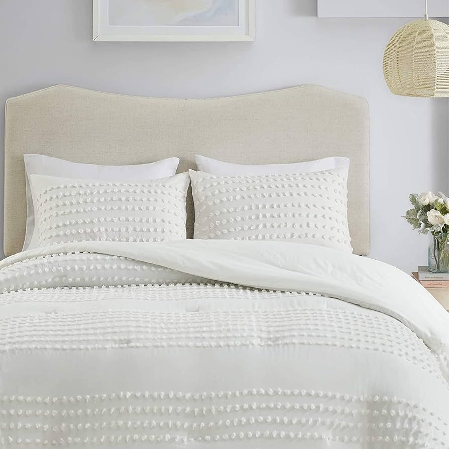 Comfort Spaces Cotton Comforter Set Jacquard Pom-Pom Tufts Design, Down Alternative, All Season M... | Amazon (US)