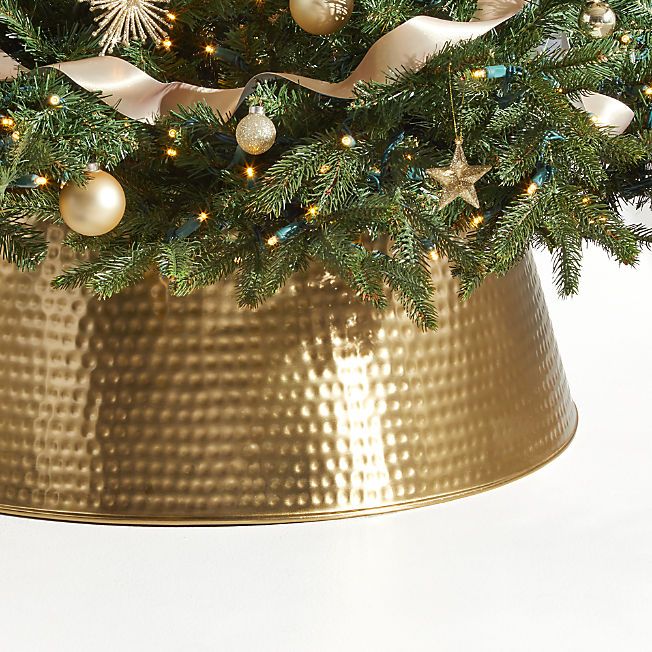 Bash Gold Christmas Tree Collar + Reviews | Crate & Barrel | Crate & Barrel