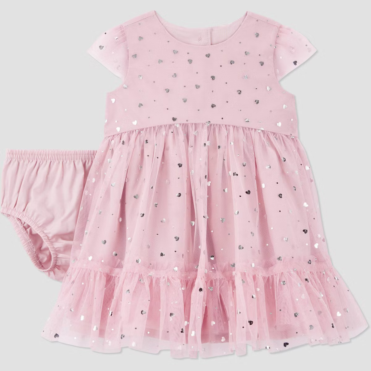 Carter's Just One You® Baby Girls' 2pc Holiday Glittery Tulle Dress - Pink | Target