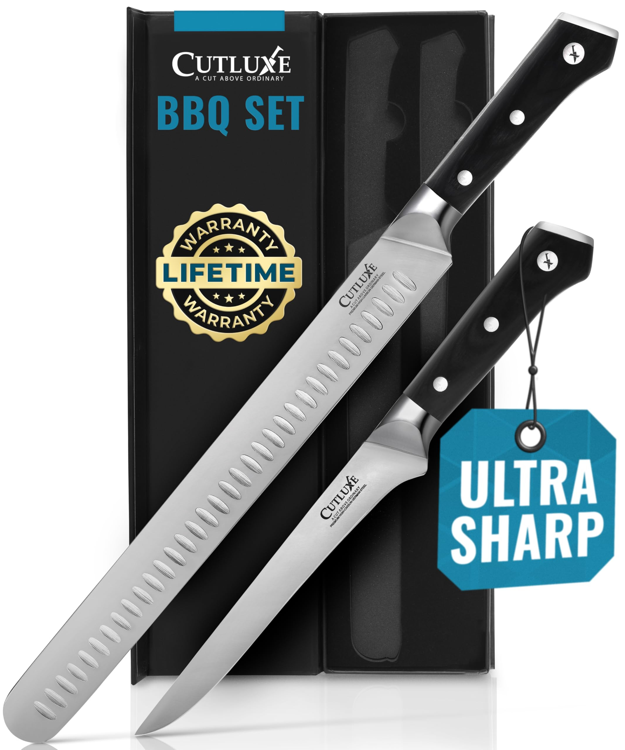Cutluxe BBQ Carving Knife Set – Brisket Slicing and Boning Knife for Meat Cutting – Professio... | Amazon (US)