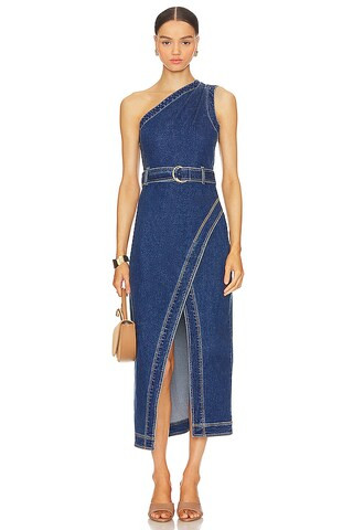 Karina Grimaldi Carlisle Dress in Denim from Revolve.com | Revolve Clothing (Global)
