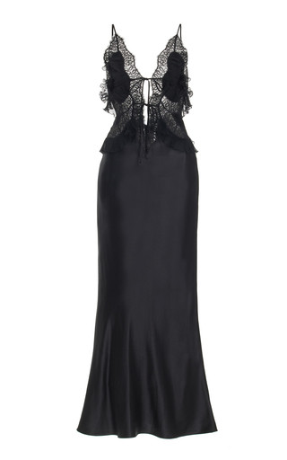 Lace-Trimmed Silk Midi Dress | Moda Operandi (Global)
