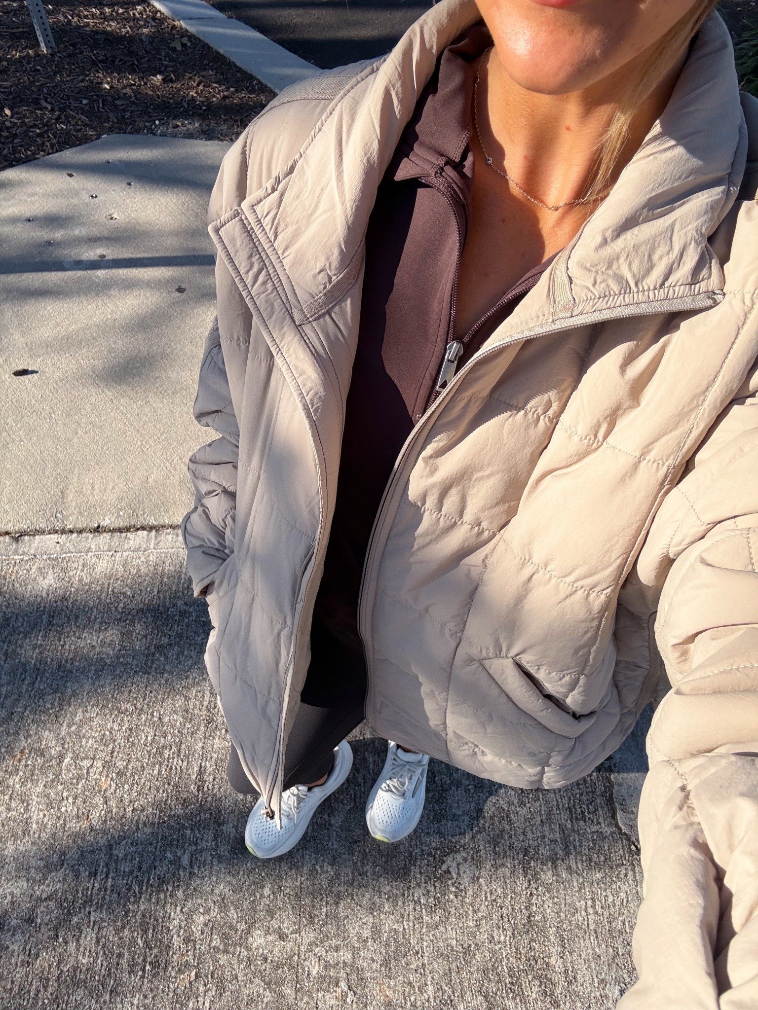 Pippa puffer (wearing a L, color “doe”)
Vitality zip up
Lululemon leggings
Brooks shoes

#LTKHoliday #LTKfitnessgoals
