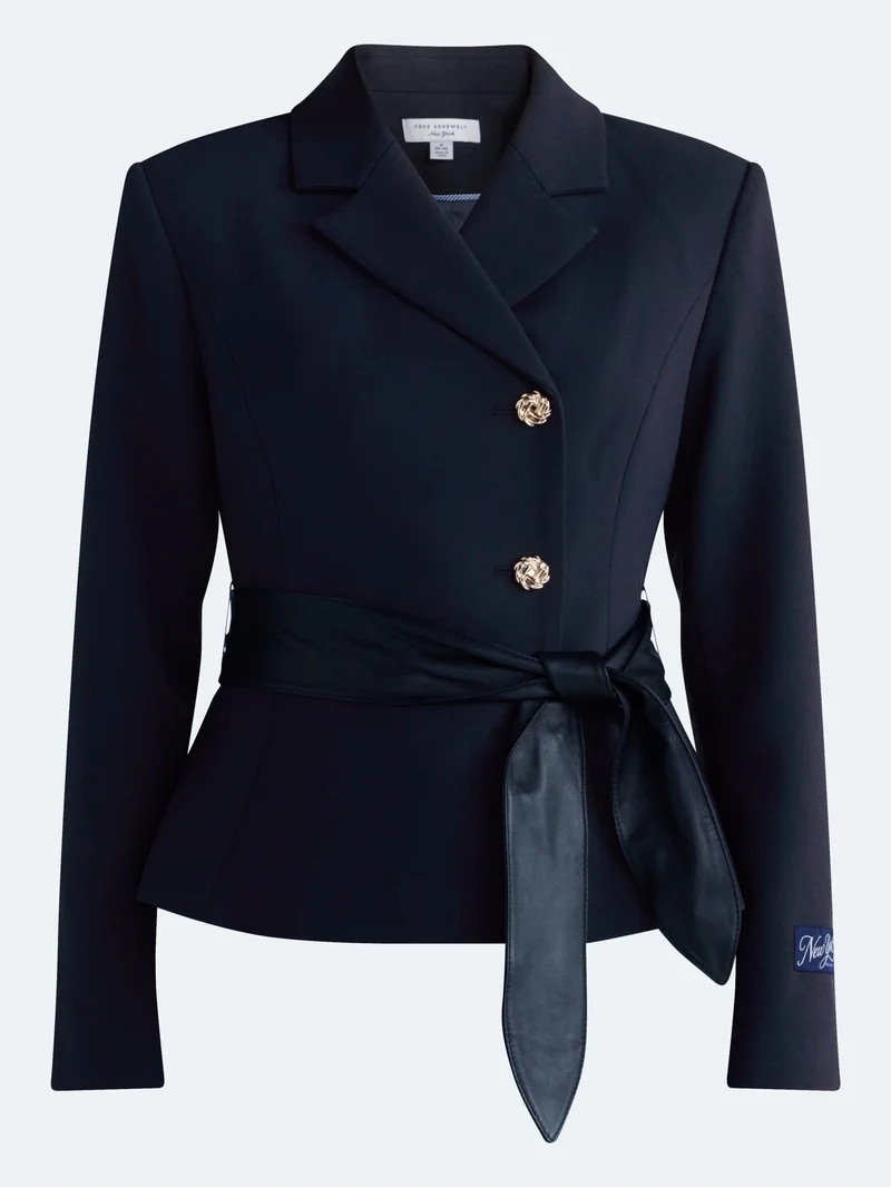 Free Assembly Women's and Women's Plus Asymmetric Belted Blazer, Sizes XXS-4X | Walmart (US)