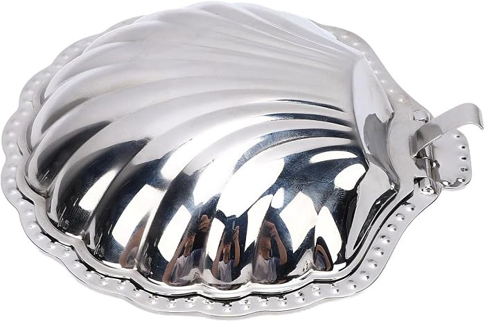 Zerodis Household Goods Trinket Dish Shell Jewelry Plate Stainless Steel Decorative Serving Tray ... | Amazon (US)