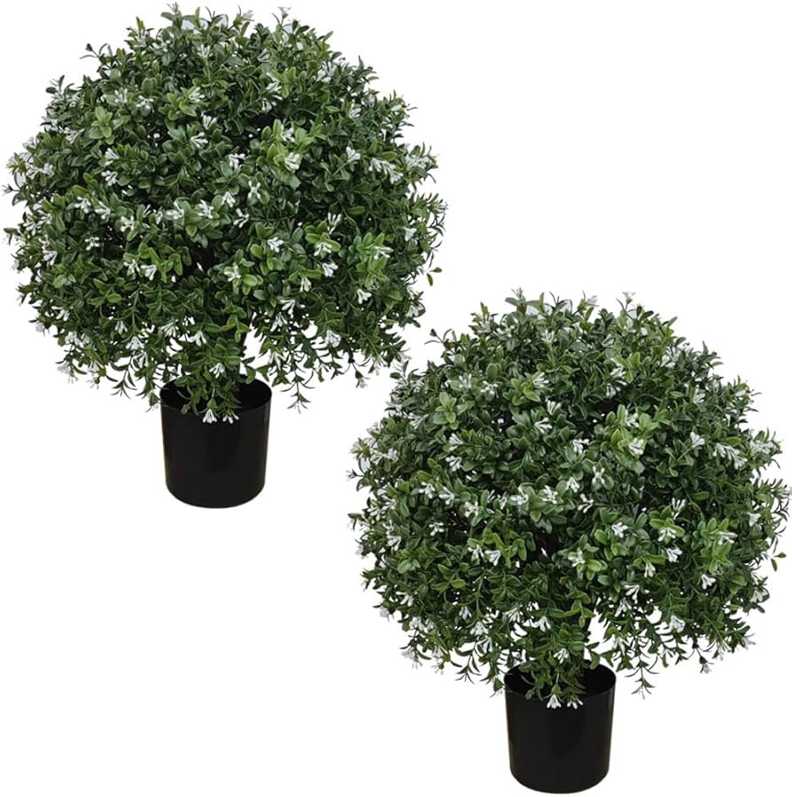 Amazon.com - ALL SEASON GREEN Boxwood Ball Shaped Artificial Topiary Potted Plant Outdoor Set of ... | Amazon (US)