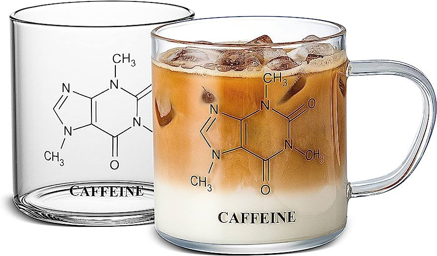 LUXU Glass Coffee Tea Mugs Set of 2,Clear Coffee Cups for Hot or Cold Beverages,Large Wide Mouth ... | Amazon (US)