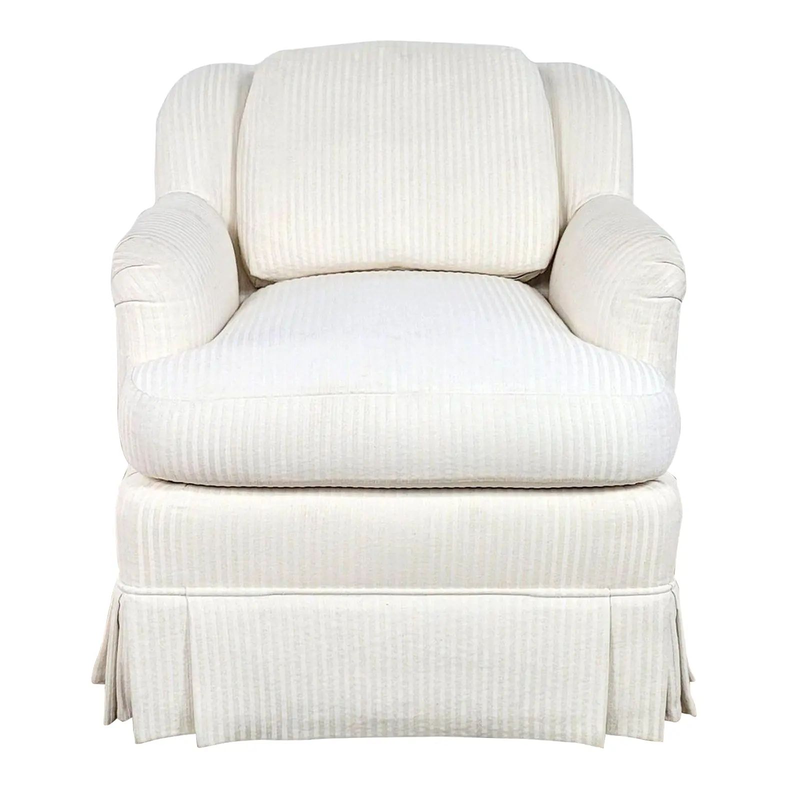 Thomasville Upholstered Swivel Armchair | Chairish
