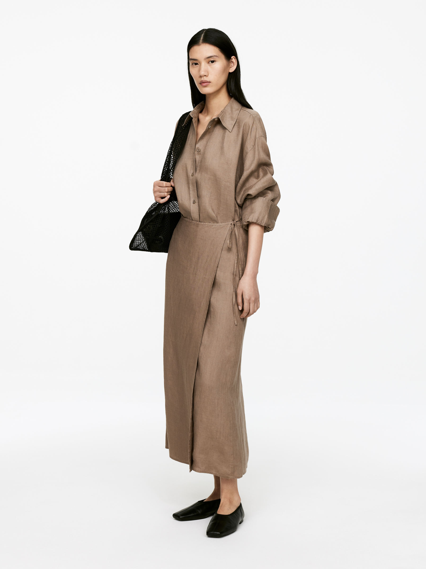 Linen Wrap Skirt – Dark Mole – Women – ARKET GB | Arket UK