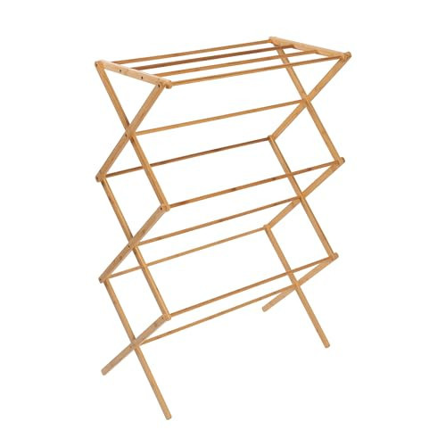 Honey-Can-Do Collapsible Bamboo Drying Rack – Sturdy & Foldable Laundry Drying Rack, Space-Saving & Portable Clothes Rack for Air-Drying Clothes, Towels, Blankets & Delicates, Indoor & Outdoor Use. | Amazon (US)