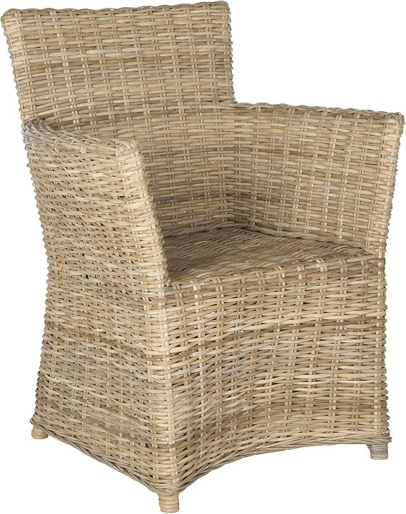 SAFAVIEH Home Collection Natuna Soft Grey Arm Chair | Amazon (US)