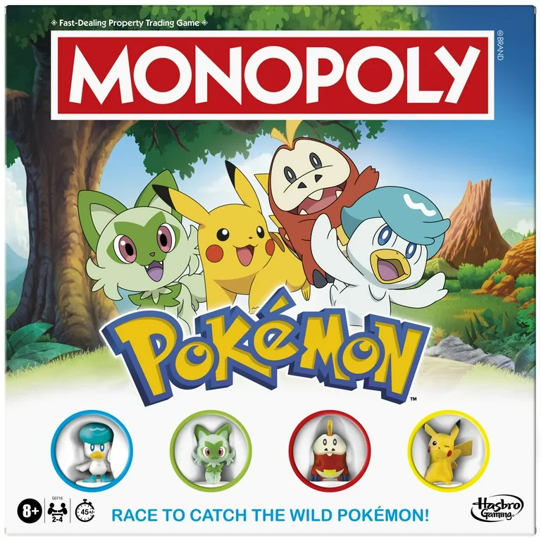 Monopoly Pok\u00e9mon Edition Board Game, Games for Pok\u00e9mon Fans, Kids Ages 8+ | Walmart (US)