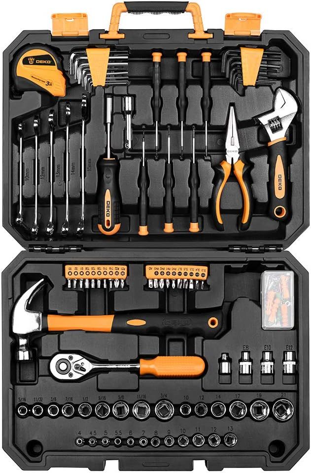 DEKOPRO 128 Piece Tool Set-General Household Hand Tool Kit, Auto Repair Tool Set, with Plastic To... | Amazon (US)