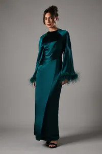 Dresses | Feather Trim Satin Maxi Dress | Coast | Debenhams UK