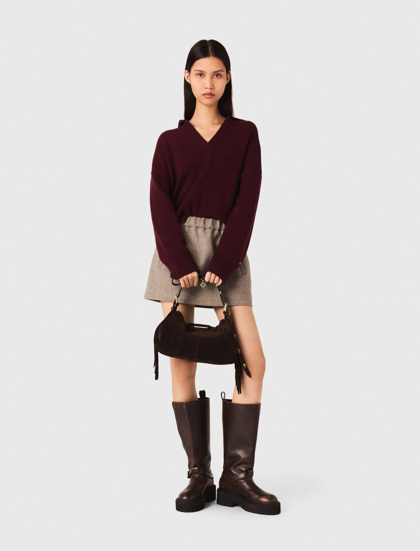 Short wool blend skirt Natural for Women | Maje | Maje US