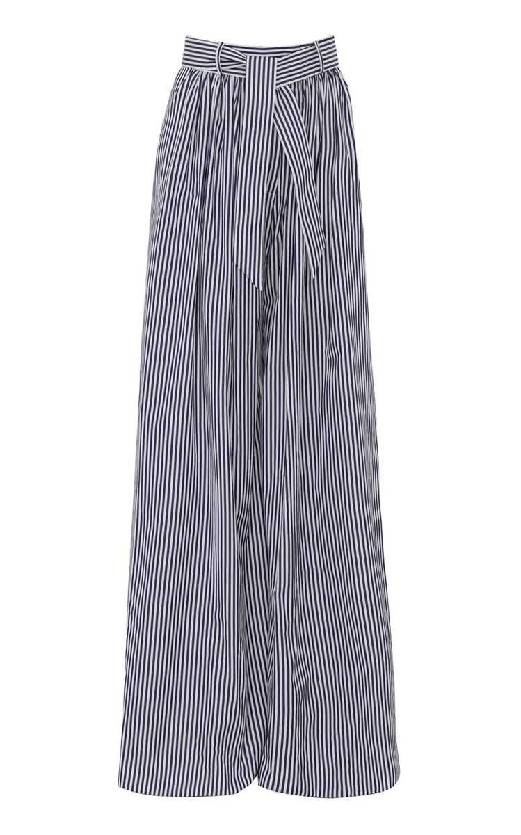 Pleated Striped Cotton Wide-Leg Trousers | Moda Operandi (Global)