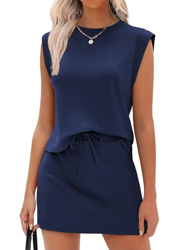Amazon.com: ANRABESS Womens Summer 2 Piece Short Skirt Sets 2026 Cap Sleeve Top Athletic Skort Wo... | Amazon (US)