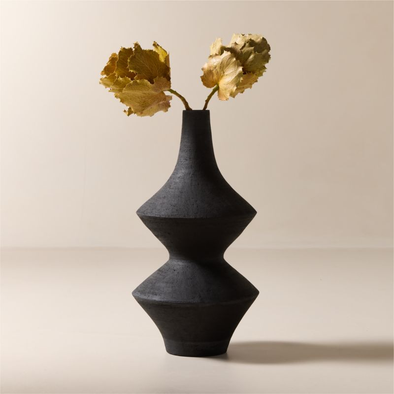 Cabo Black Terracotta Floor Vase + Reviews | CB2 | CB2