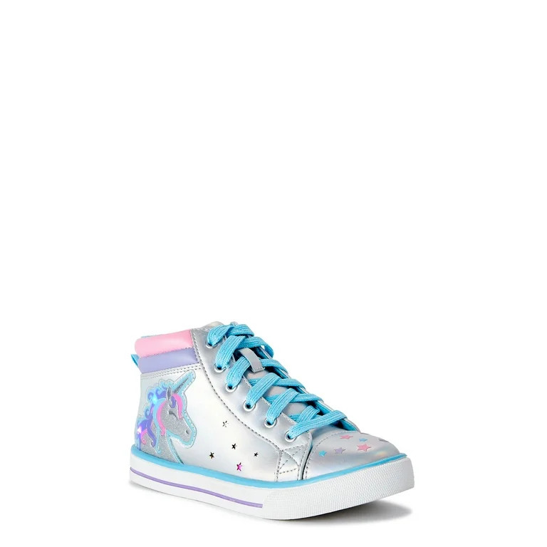 Athletic Works Little Girl & Big Girl Unicorn LightUp Hightop Sneaker, Sizes 13-5 | Walmart (US)