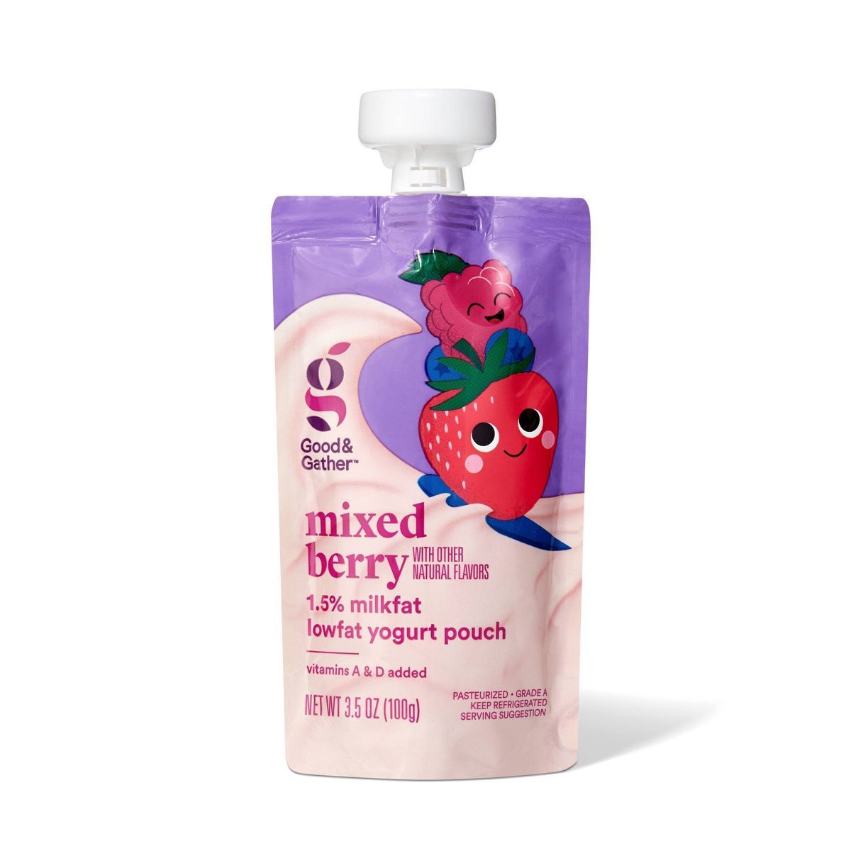 Mixed Berry Lowfat Kids' Yogurt - 4ct/3.5oz Pouches - Good & Gather™ | Target