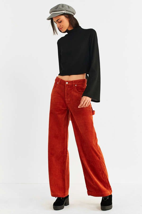 UNIF Buttercup Wide-Leg Corduroy Pant | Urban Outfitters US