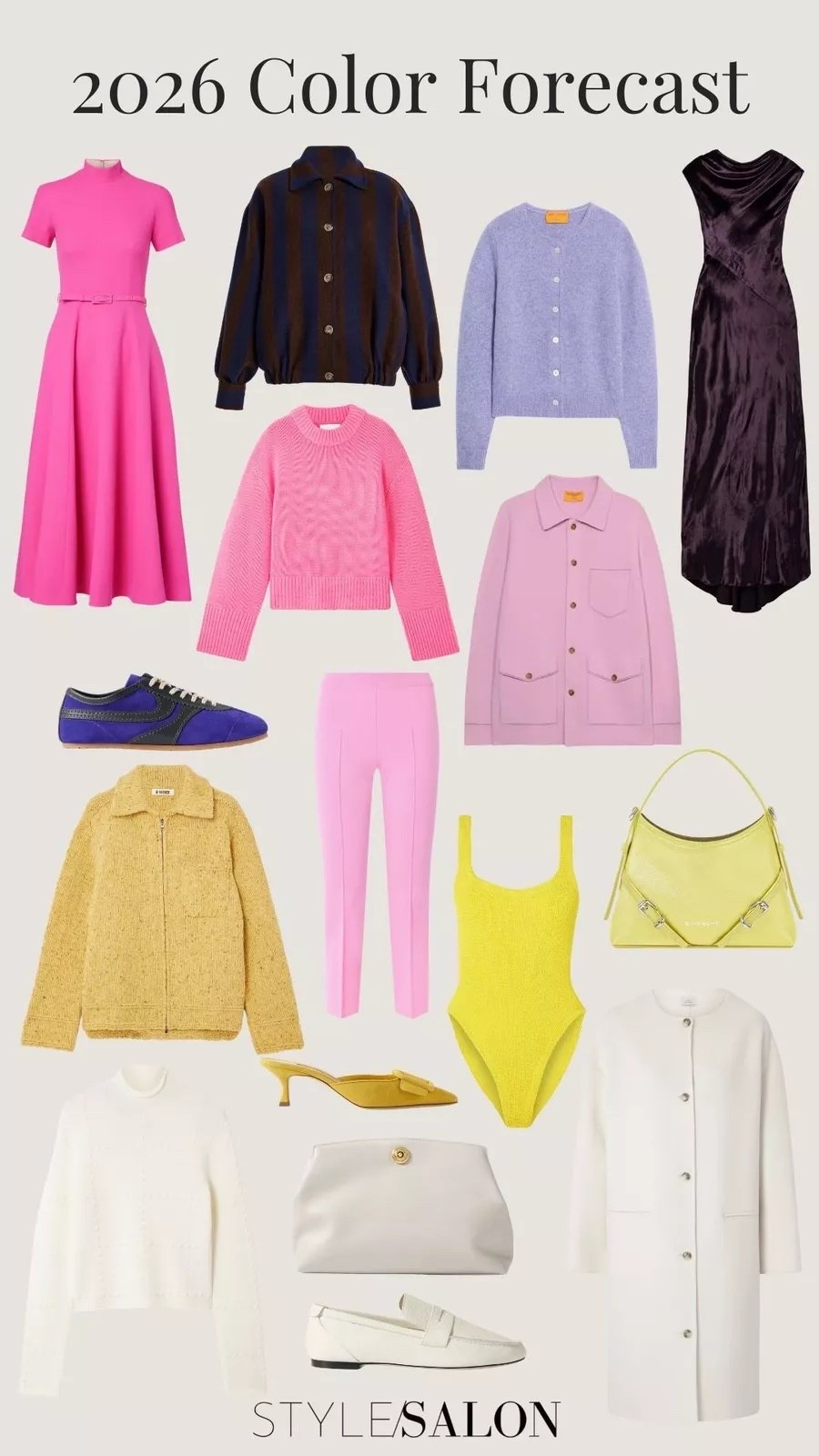 2026 Color Forecast! ✨ White - Yellow - Pink - Purple - Dresses - Sweaters - Jackets - Purses - Bags - Shoes

#LTKootd