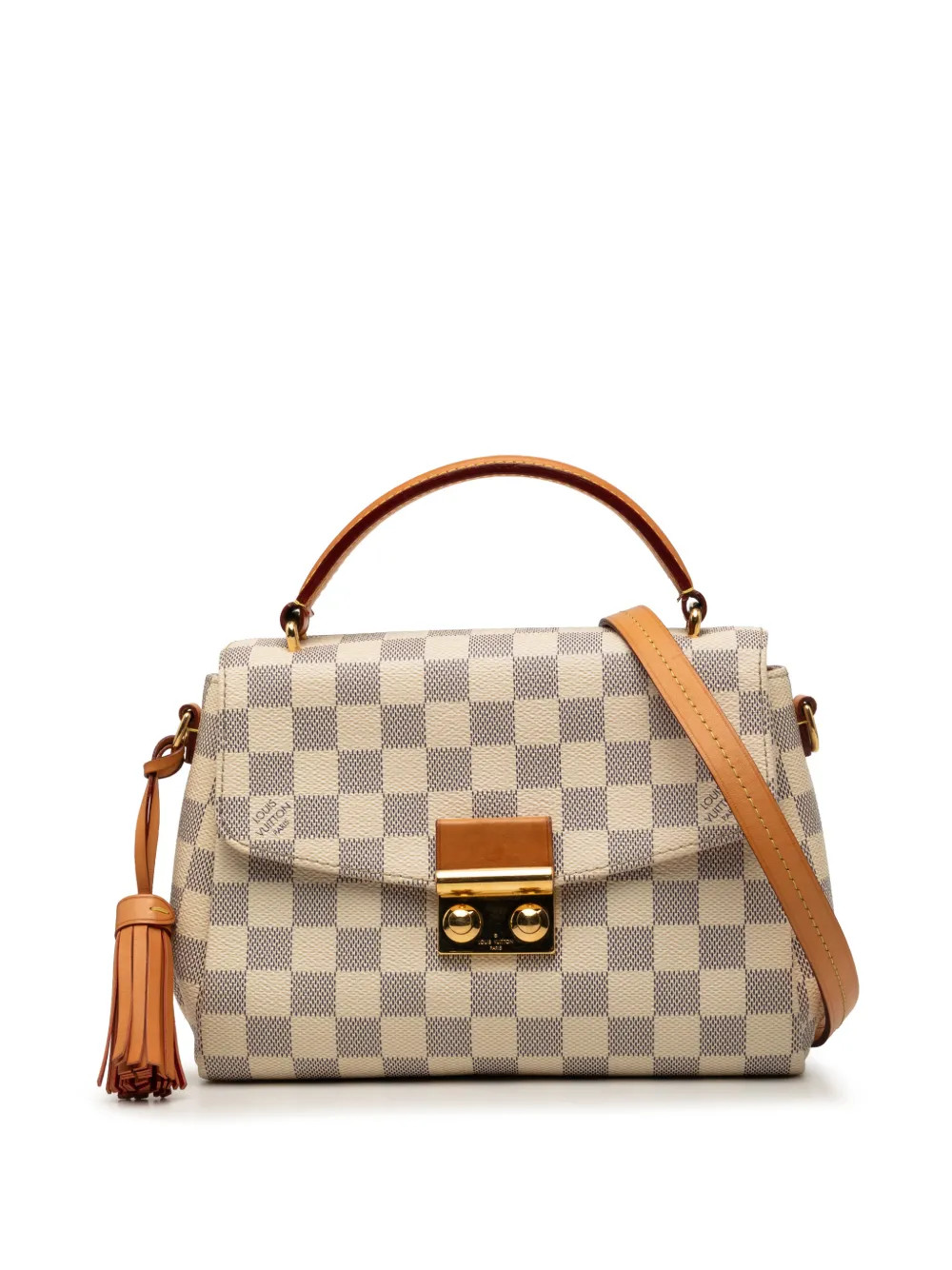 Louis Vuitton Pre-Owned 2016 Damier Azur Croisette satchel - White | Farfetch Global