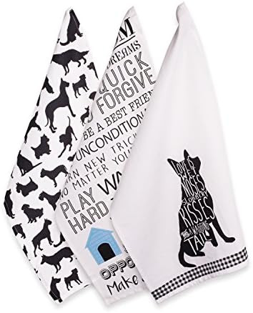 DII Cat Dishtowel Set, Dog Prints S/3 3 Count | Amazon (US)