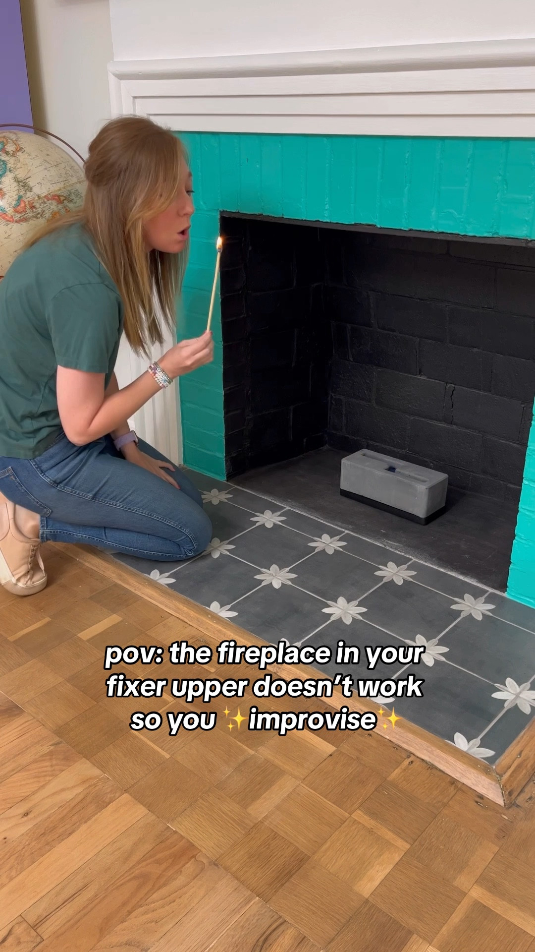 dopamine decor, concrete small personal fireplace, indoor outdoor fire pit 

#LTKparties #LTKhome #LTKVideo