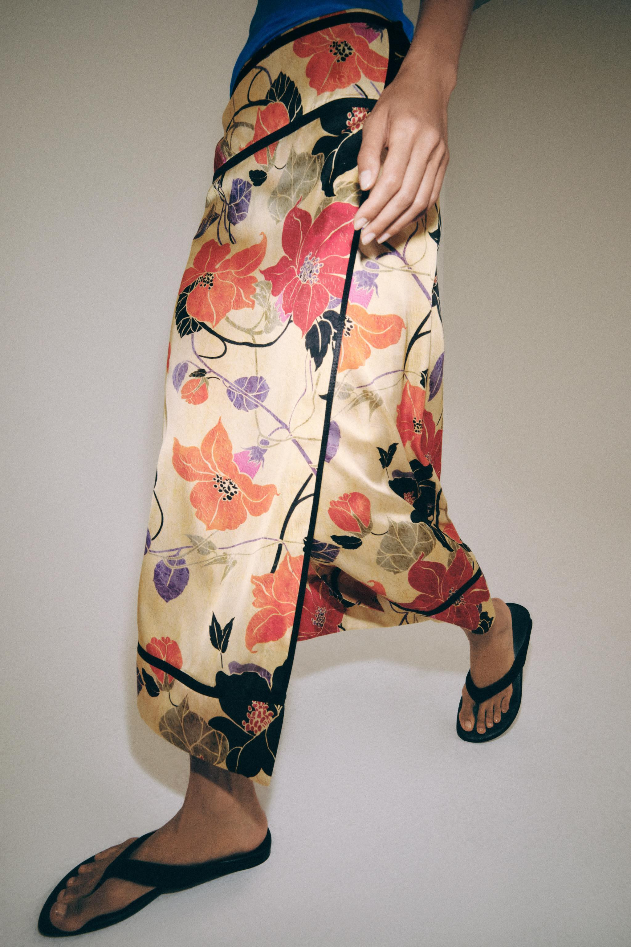 ZW COLLECTION FLORAL SARONG SKIRT | Zara US
