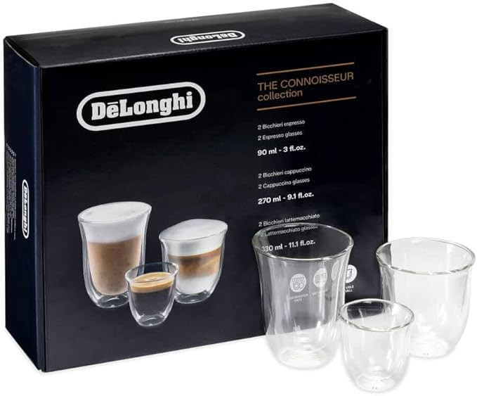 De'Longhi Fancy Collection Double Walled Thermo Espresso, Cappuccino and Latte Macchiato Glasses,... | Amazon (US)