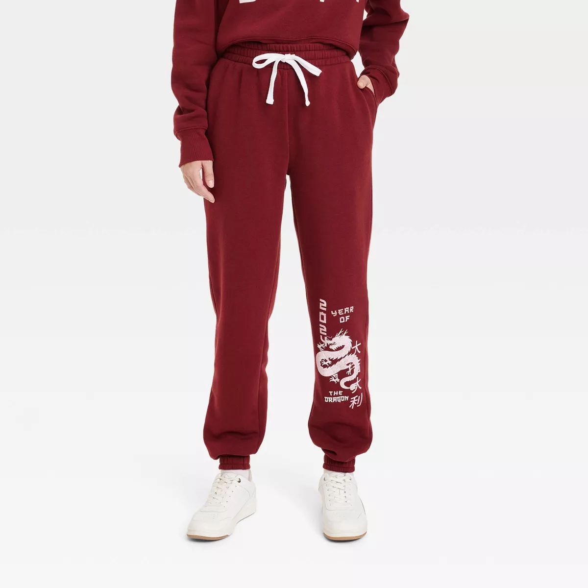 Women's Lunar New Year - Year of the Dragon Graphic Jogger Pants - Red | Target