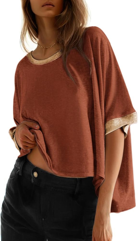 Dokotoo Shirts 2026 Women T Shirts for Women Loose Oversized Tops Basic Tee | Amazon (US)