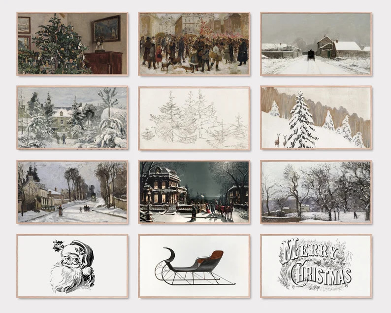 Christmas Frame Tv Art Set of 70 Samsung Frame Tv Art - Etsy | Etsy (US)