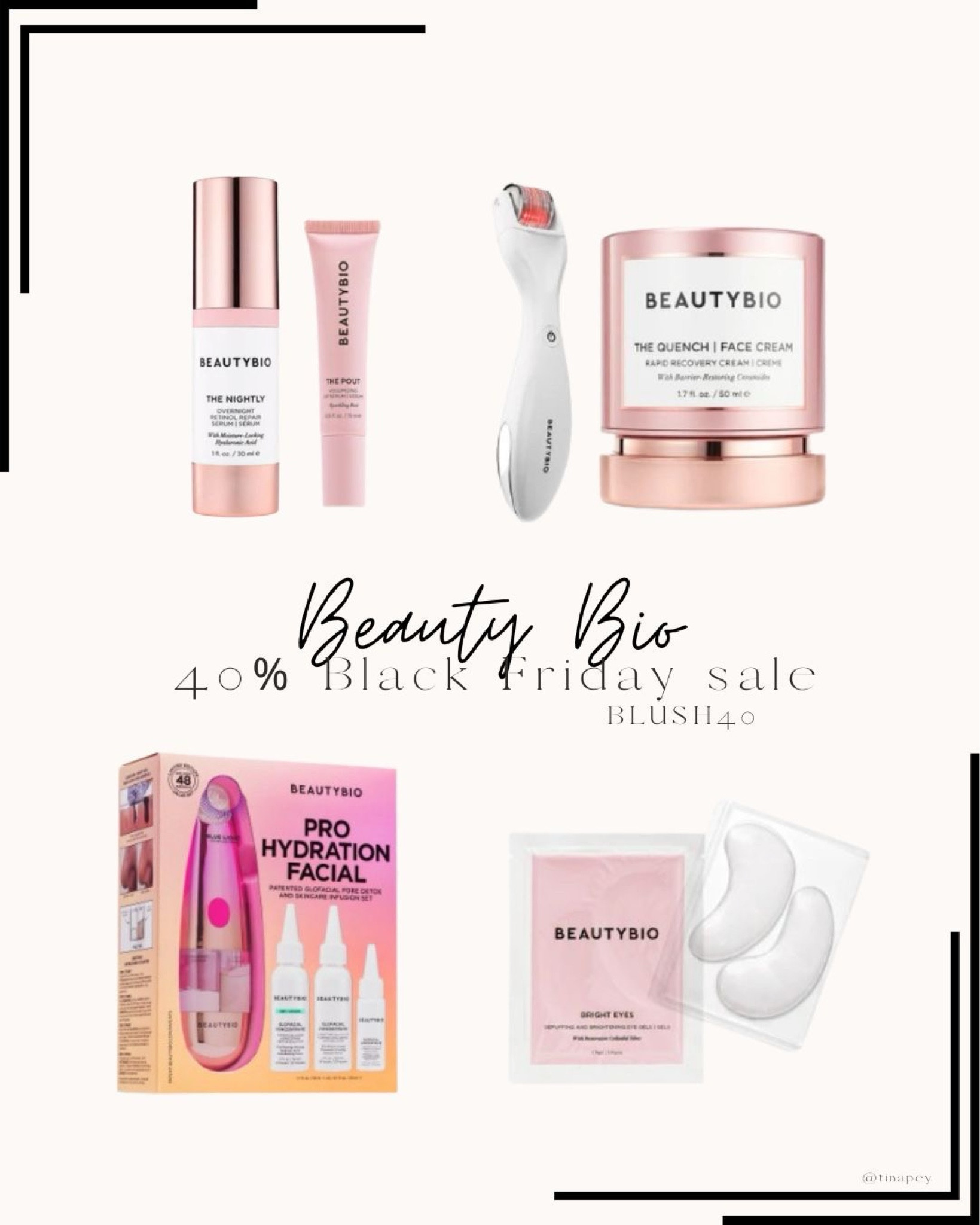 Beauty Bio Black Friday sale BLUSH40 for 40% at checkout. 

#LTKGiftGuide #LTKSaleAlert #LTKCyberWeek