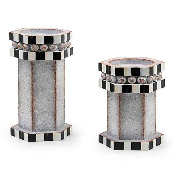 Honeycomb Pillar Candle Holders, Set of 2 | MacKenzie-Childs