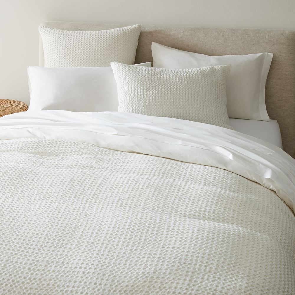 Organic Cotton Waffle Duvet Cover &amp; Shams | West Elm (US)