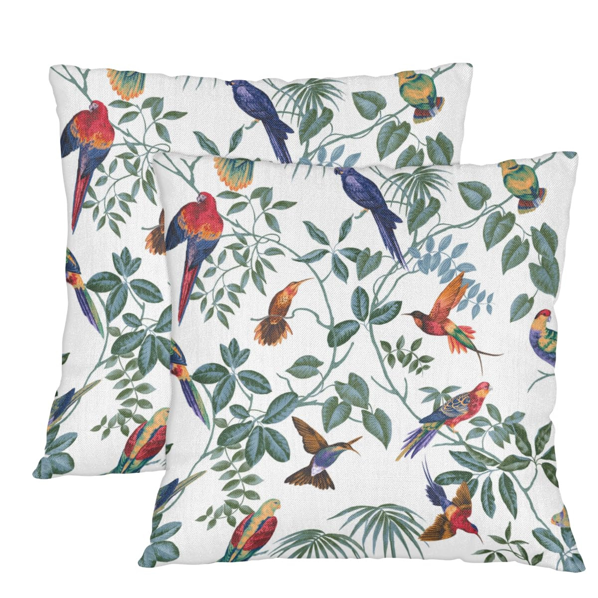 Bird Tree Branch Throw Pillow Covers Set of 2 16x16 Inch Decorative Square Cushion Case Modern Fa... | Amazon (US)