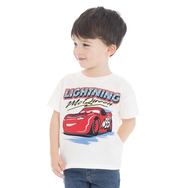 Pixar Cars Toddler Boys Graphic Americana Crewneck Tee with Short Sleeves, Sizes 12M-5T | Walmart (US)
