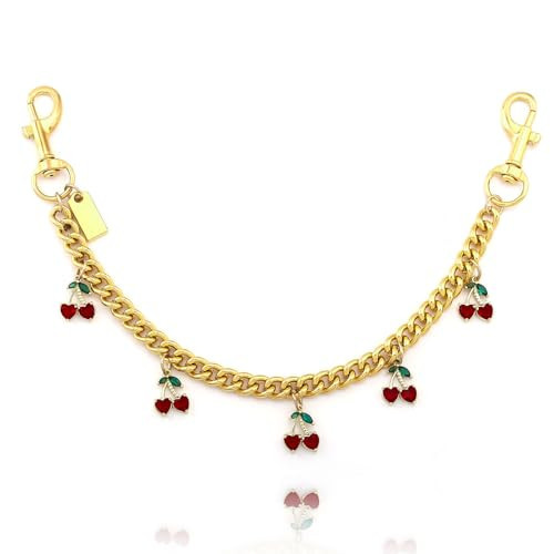 SORGERLY Cherry Bag Purse Chain Charm - Gold Handbag Extender Chain Accessories - Cute Keychain Gifts for Women (Red cherry) | Amazon (US)