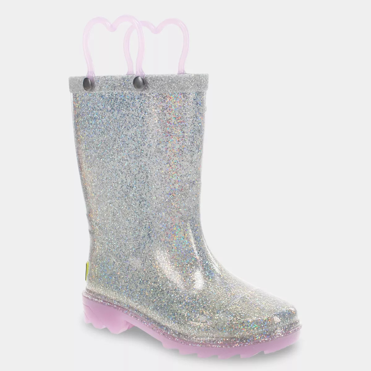 Western Chief Toddler Girls' Abby Glitter Rain Boots - Black 5T: Waterproof, Light-Up, Pull-On | Target