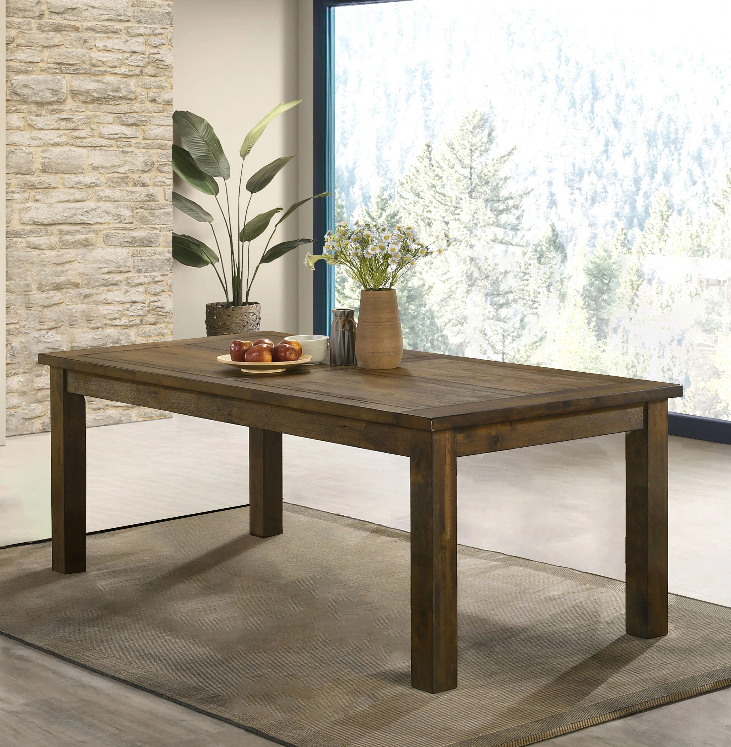 Tiernagh Rectangular 79-inch Dining Table Rustic Golden Brown | Wayfair North America