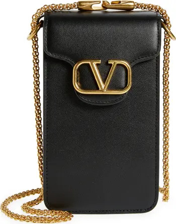 Valentino Garavani Locò VLOGO Leather Phone Case | Nordstrom | Nordstrom