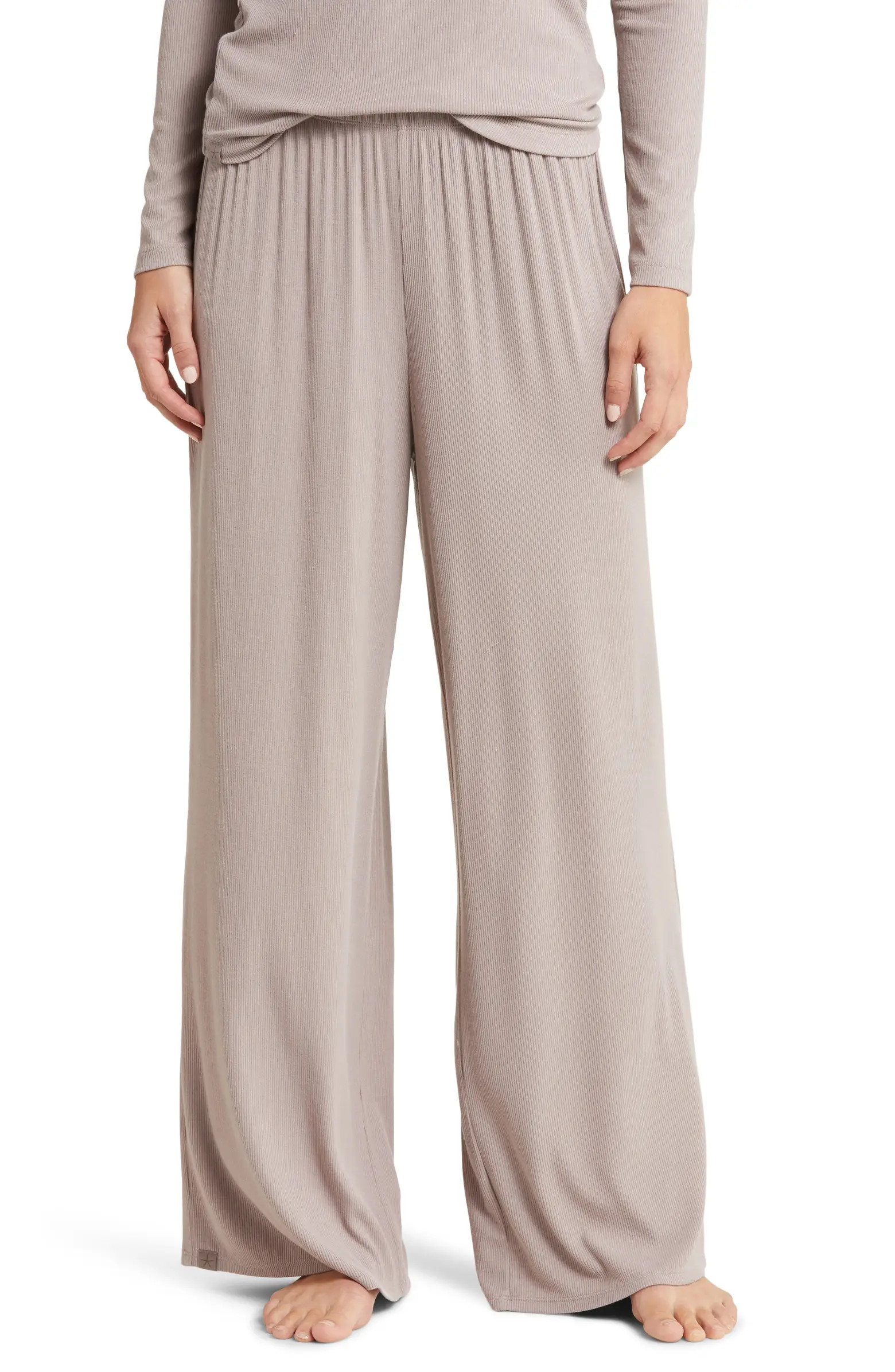 Ultra Soft Rib Wide Leg Pajama Pants | Nordstrom