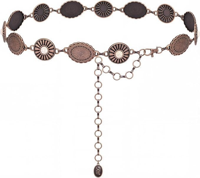 Montana West Rustic Couture's Large Western Concho Metal Belts for Women Cowgirl | Amazon (US)