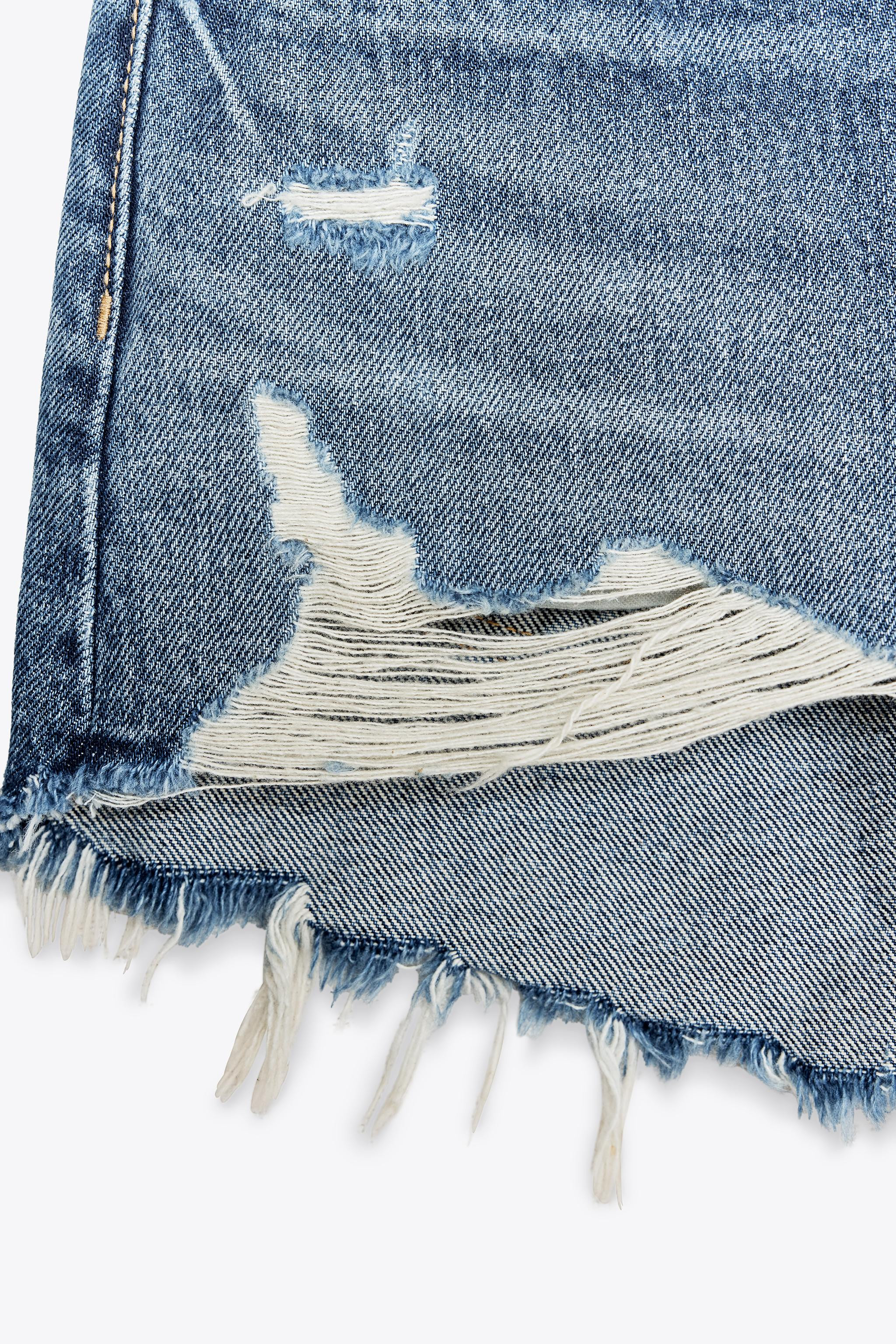 HIGH-WAIST CURVED DENIM SHORTS | Zara UK