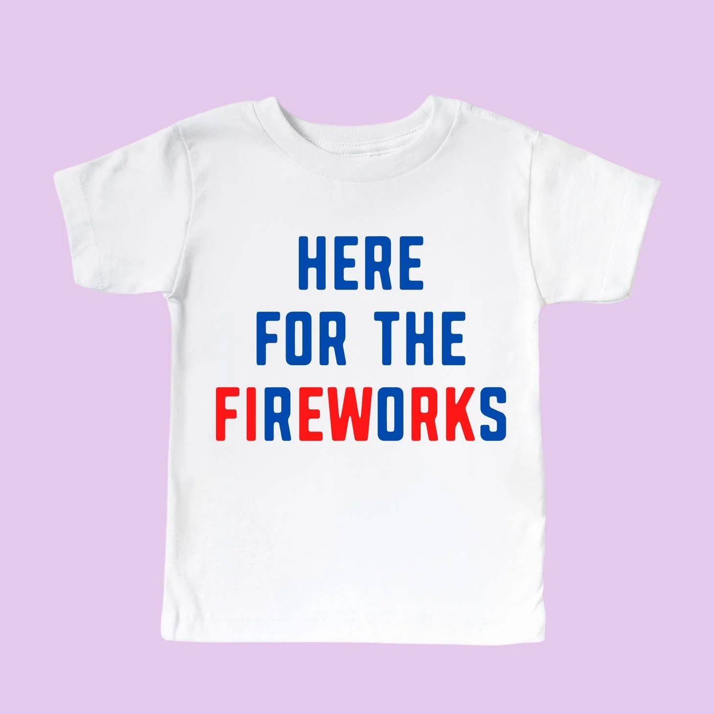 Kid's Graphic Short Sleeve Tee, Here for the Fireworks | SpearmintLOVE